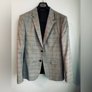 Zara Gray Checkered Men's Suit